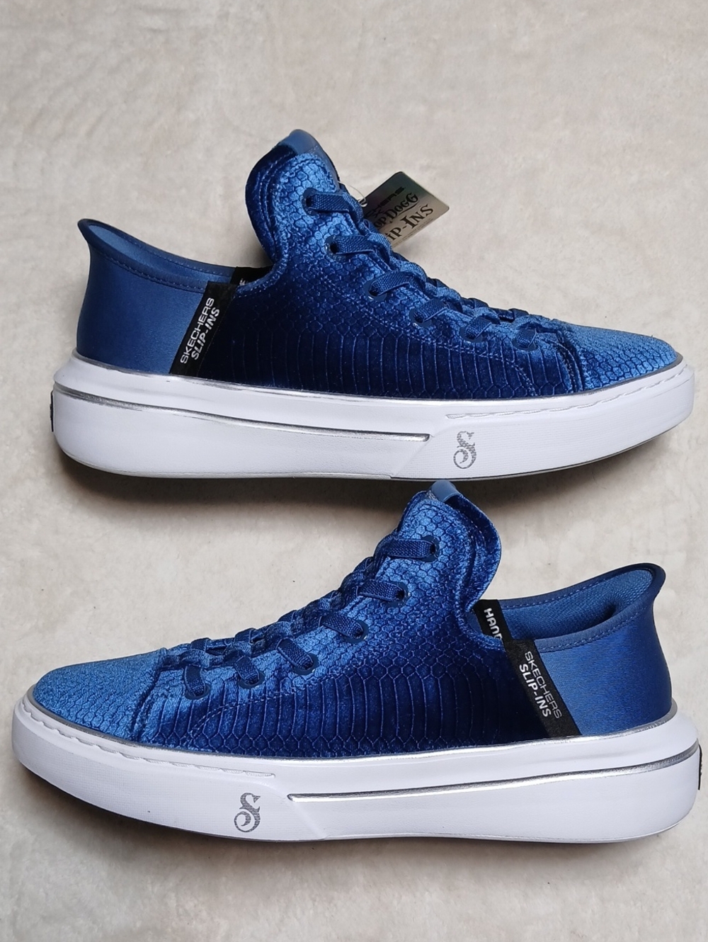 Skechers Snoop Dogg Slip-Ins Men’s Royal Blue Textured Lace-Up Sneakers Size 10